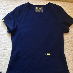 FIGS SCRUB TOP, XS NAVY